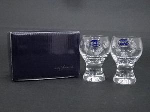 JAPANESE GLASS SAKE CUP SET OF 2 